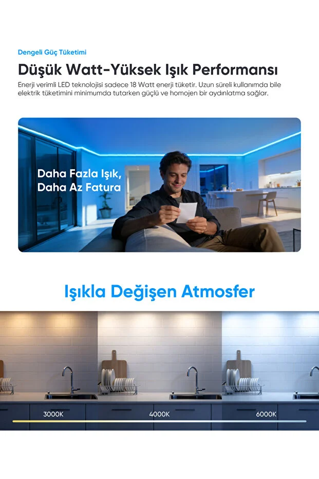 Akıllı Neon LED Şerit 2.5 Metre Wi-Fi Kontrollü RGB LED Aydınlatma